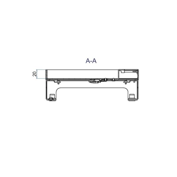 Produktbild UBD 217 202  -  Unterflur-Bodendose UBD 210 small inkl. Deckel mit Kante, geschlossen, 20mm Vertiefung und 1 Bürstenauslass